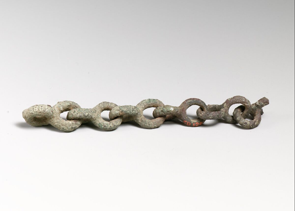Chain, fragmentary, Bronze 