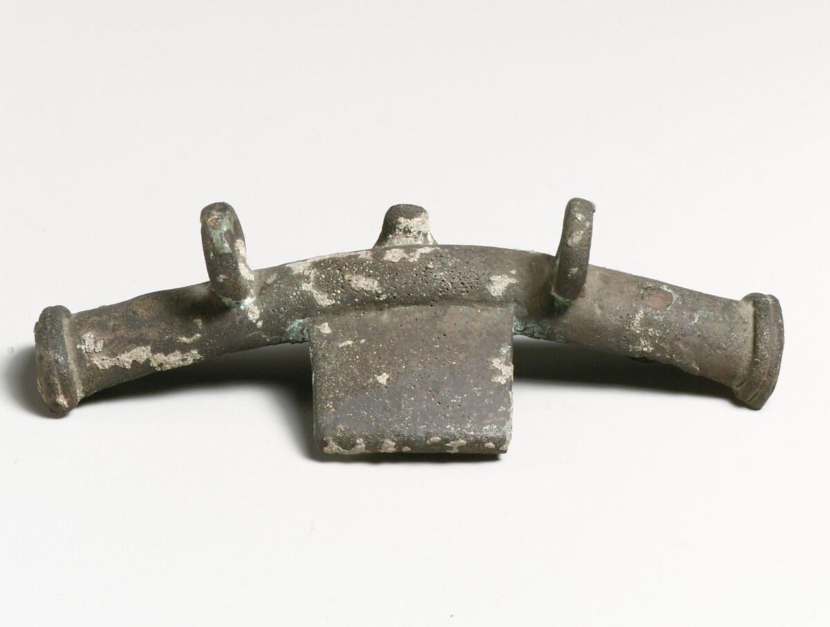 Handle attachment for a bowl, Bronze, Cypriot 