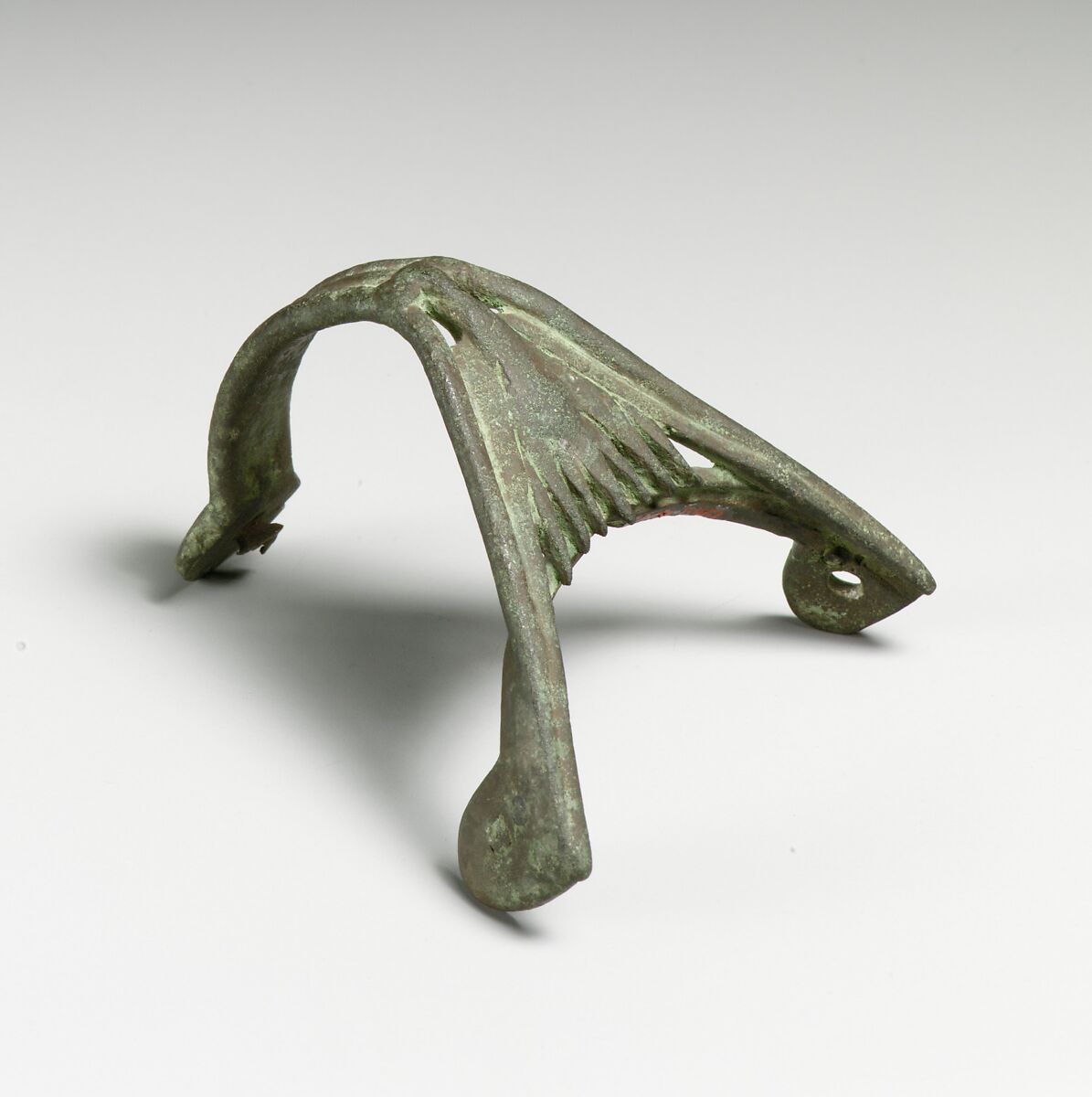 Bronze handle of a jug, Bronze, Egyptian 