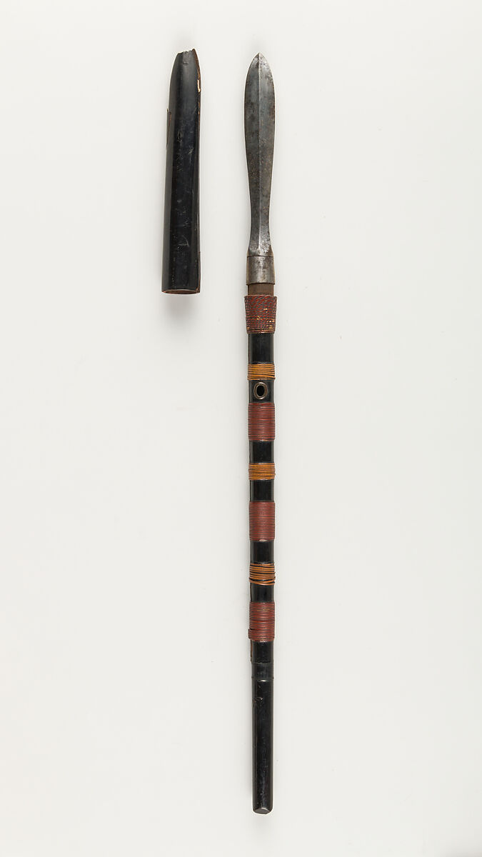 Javelin with Sheath, Lacquer, cane, Japanese 