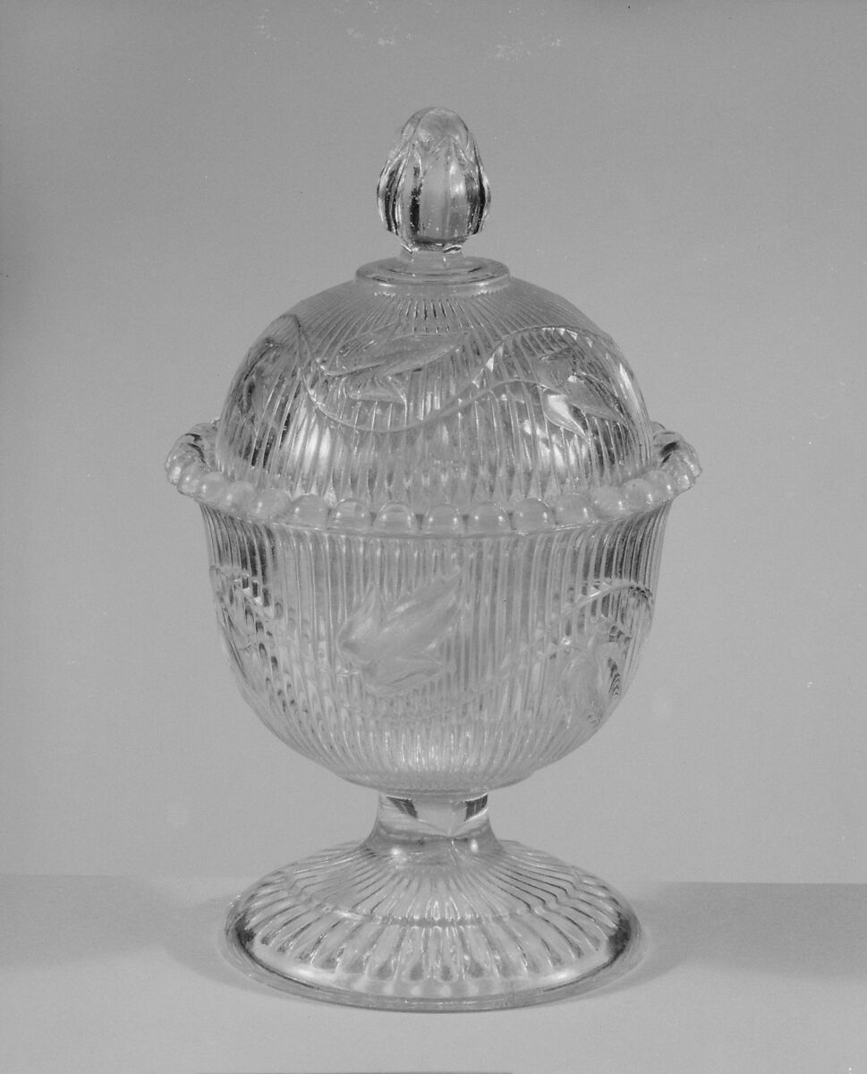 Saltcellar, Pressed glass, American 