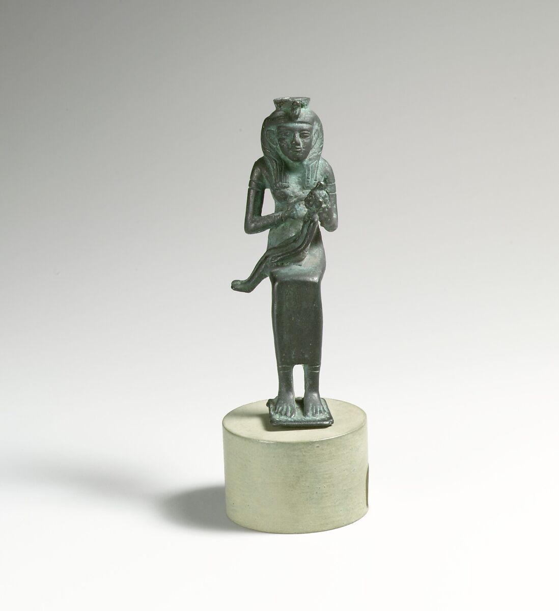Bronze statuette of Isis with infant Horus, Bronze, Egyptian 