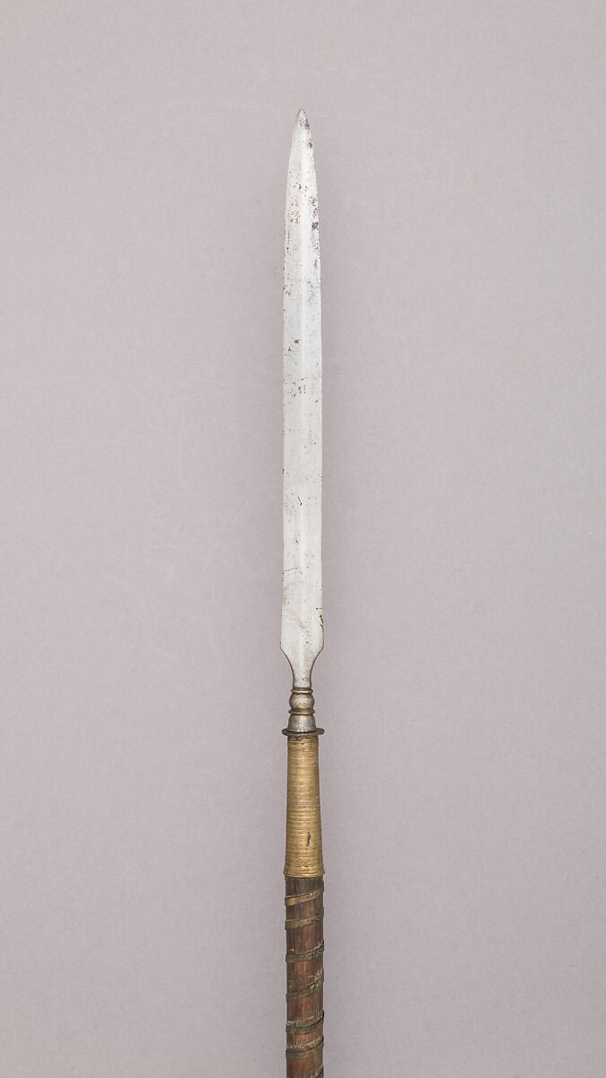 Spearhead with Cover, Steel, lacquer, wood, copper, Japanese 