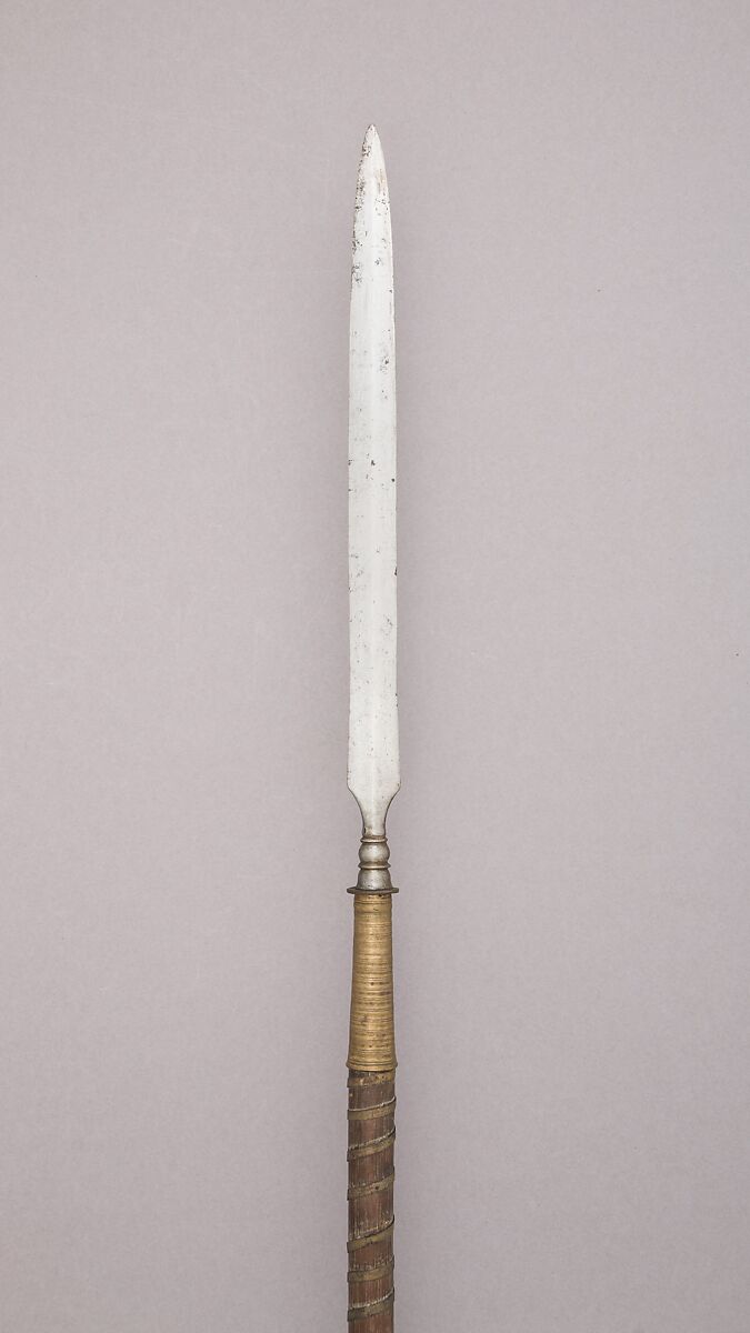 Spearhead with Cover, Steel, lacquer, wood, copper, Japanese