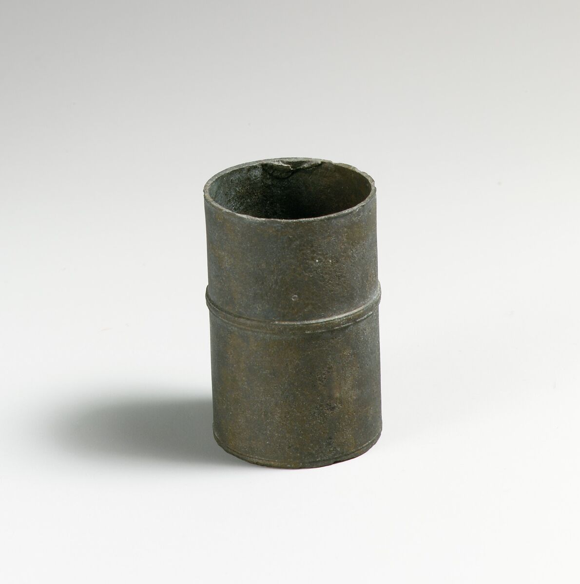 Cup, cylindrical (inkstand?), Bronze, Roman, Cypriot 