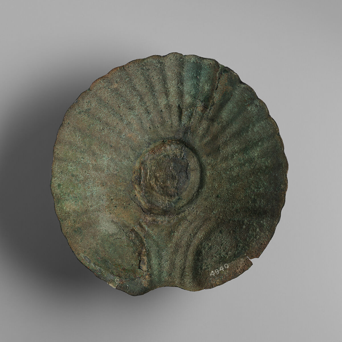 Bowl, fluted, Bronze, Cypriot