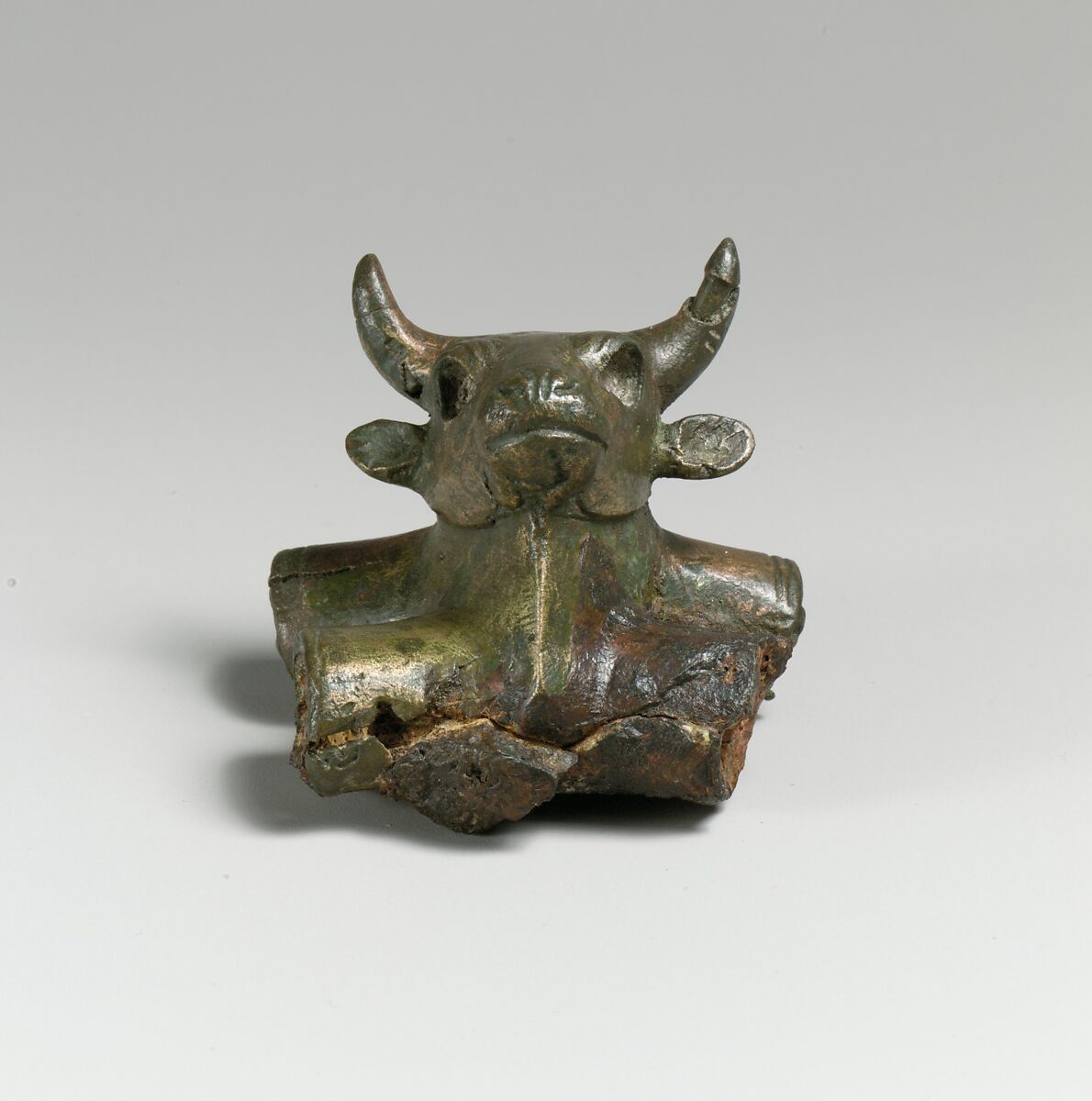 Bronze bull's head, Bronze, Possibly Cypriot 