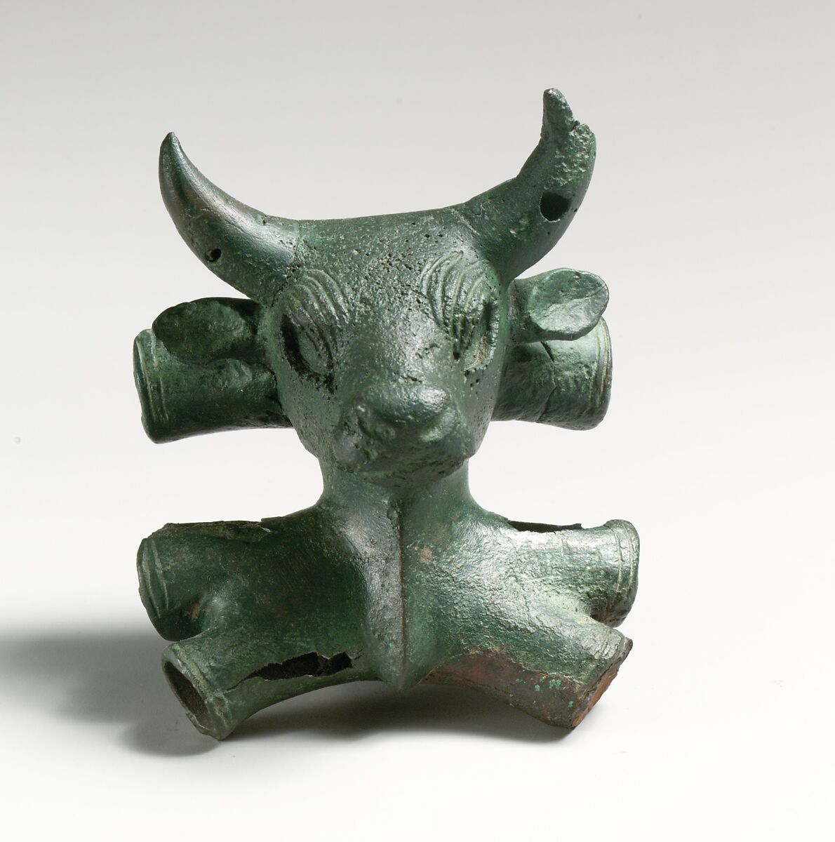 Bronze bull's head, Bronze, Possibly Cypriot 