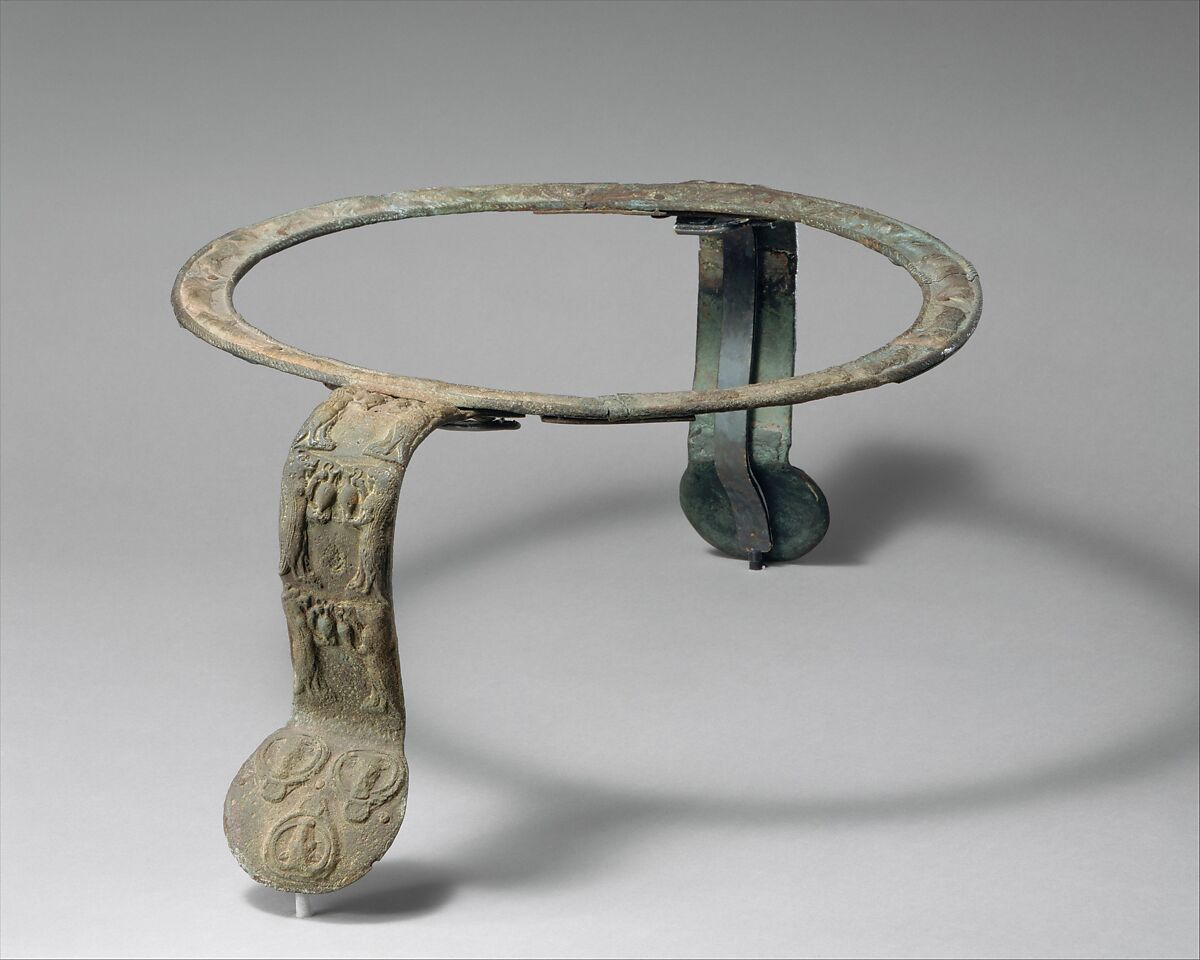 Bronze handles and rim of a cauldron, Bronze, Cypriot 