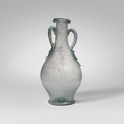 Glass two-handled bottle (amphora)