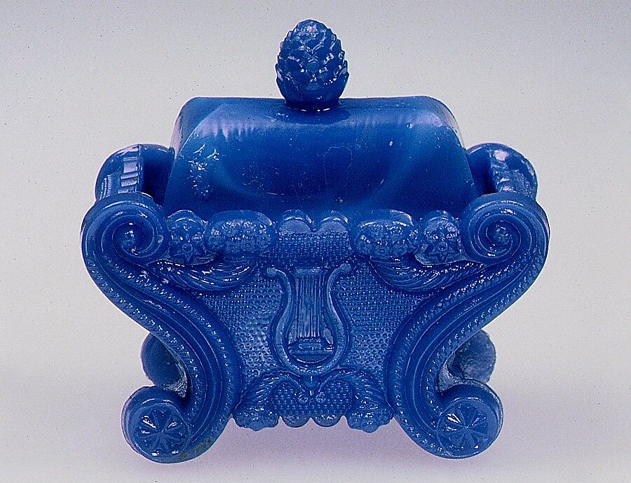 Covered salt, Probably Boston &amp; Sandwich Glass Company (American, 1825–1888, Sandwich, Massachusetts), Pressed glass, American 