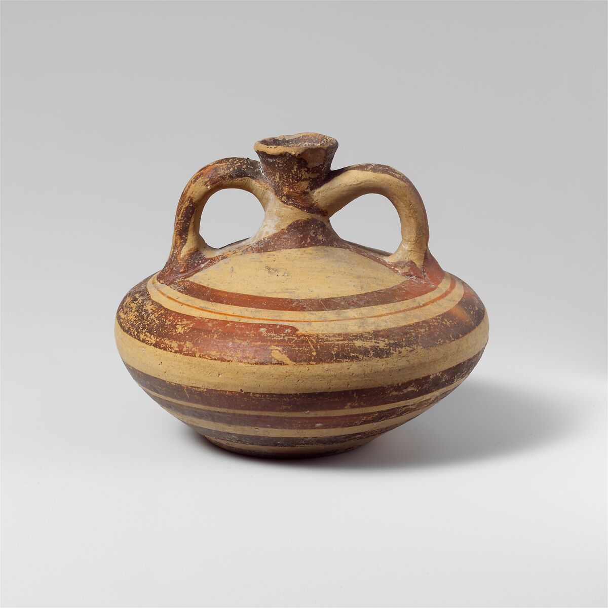 Terracotta stirrup jar, Terracotta, Cypriot 