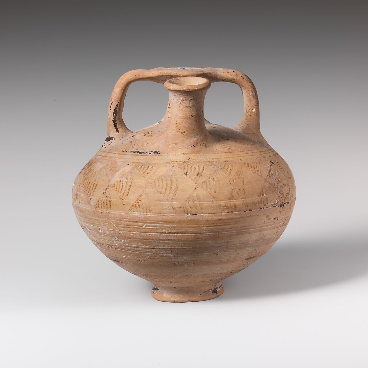 Terracotta stirrup jar, Terracotta, Mycenaean 