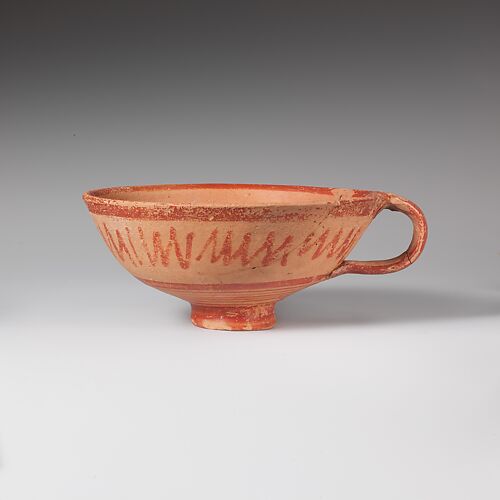 Terracotta cup with one handle