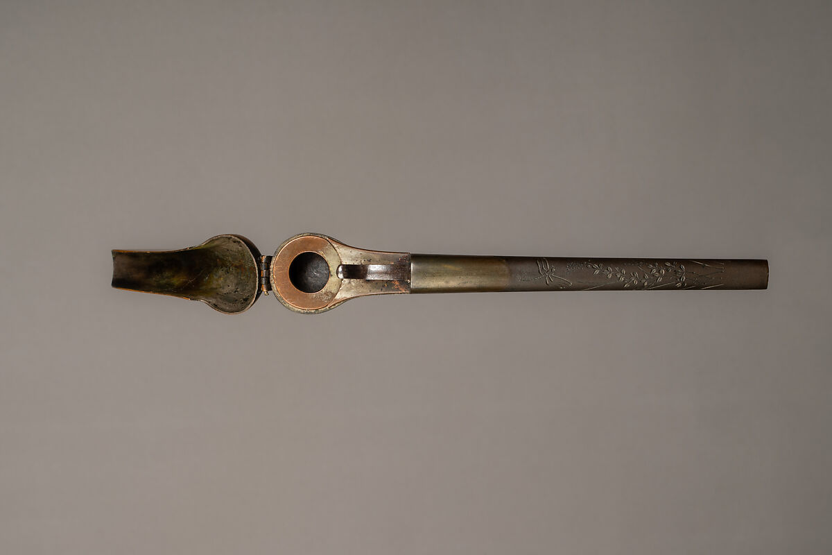 Combination Pen Case and Pistol, Bronze, Japanese