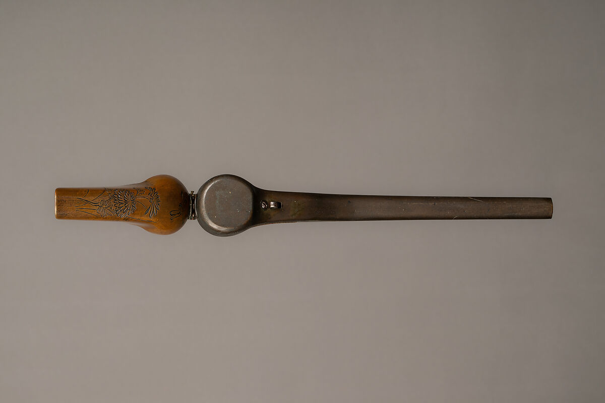 Combination Pen Case and Pistol, Bronze, Japanese