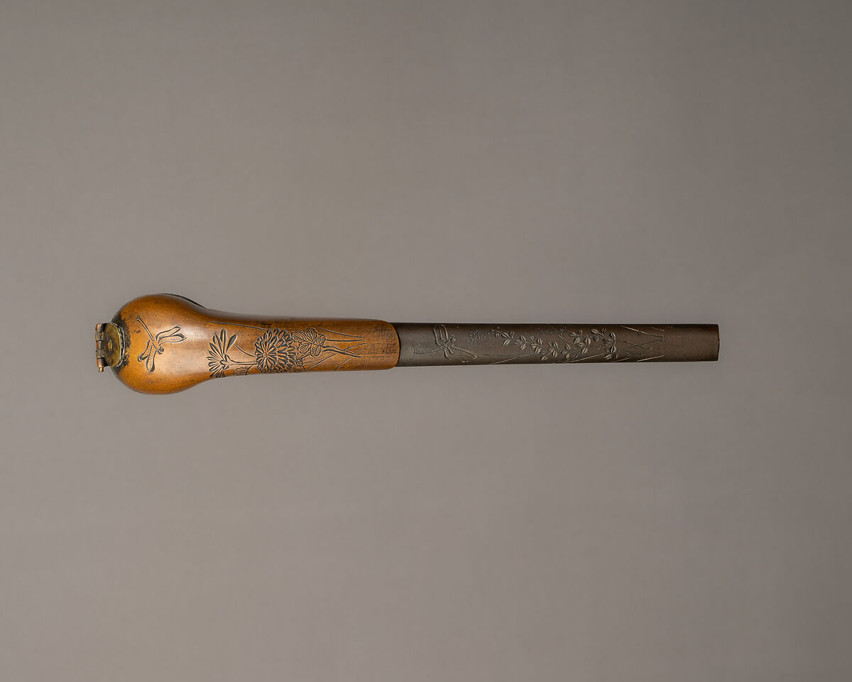 Combination Pen Case and Pistol, Bronze, Japanese