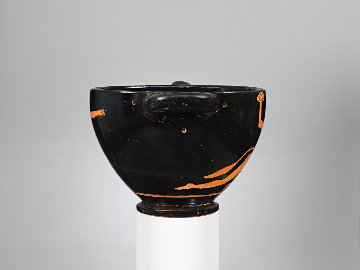 Terracotta skyphos (deep drinking cup), Attributed to the Pan Painter, Terracotta, Greek, Attic