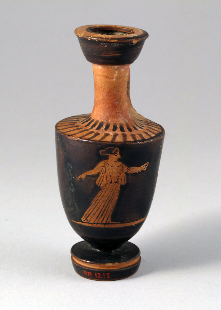 Lekythos, Attributed to the Group of London E 614, Terracotta, Greek, Attic 