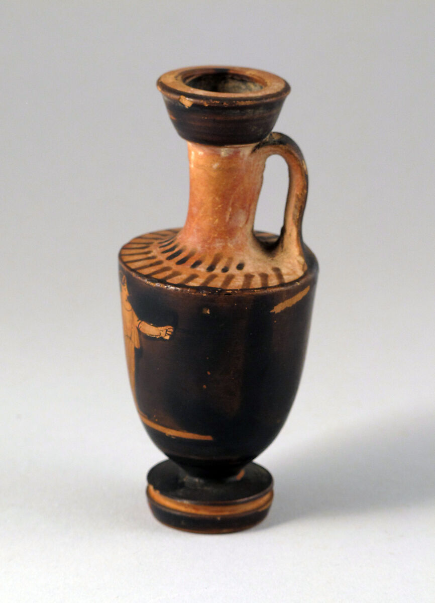 Lekythos, Attributed to the Group of London E 614, Terracotta, Greek, Attic