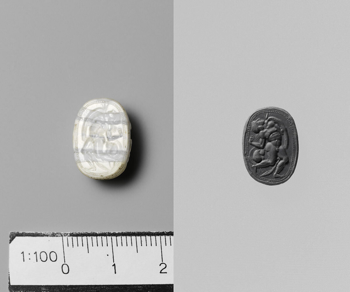 Banded agate scarab, Agate, banded, Etruscan