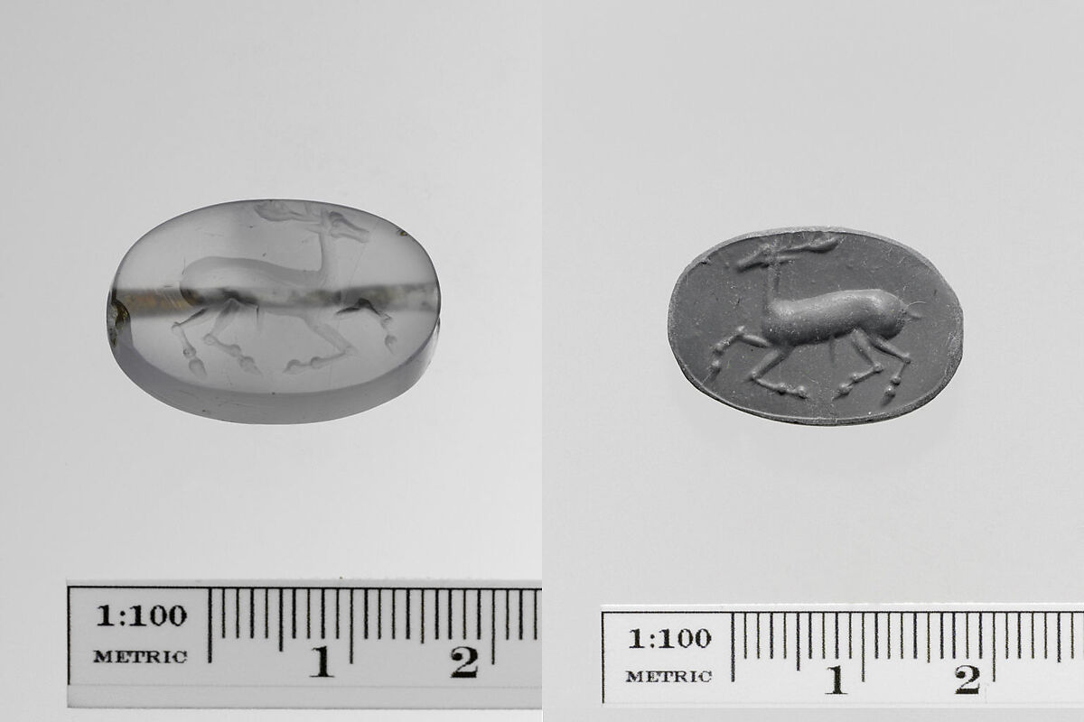 Chalcedony scaraboid seal, Chalcedony, Greek