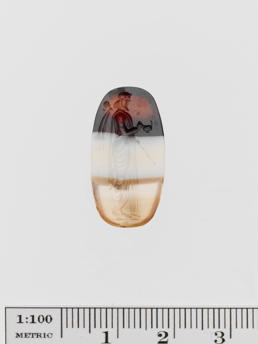 Banded agate oval gem