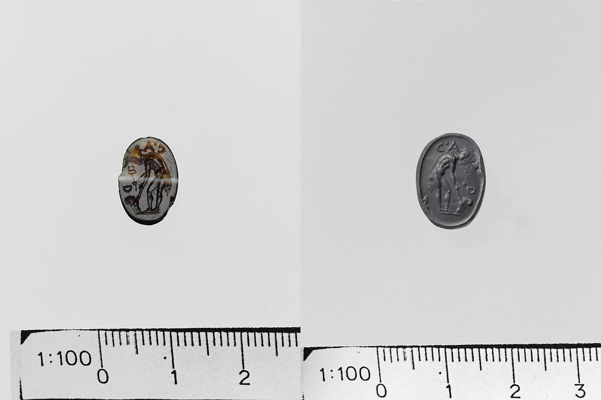 Banded agate ring stone, Agate, banded, Italic