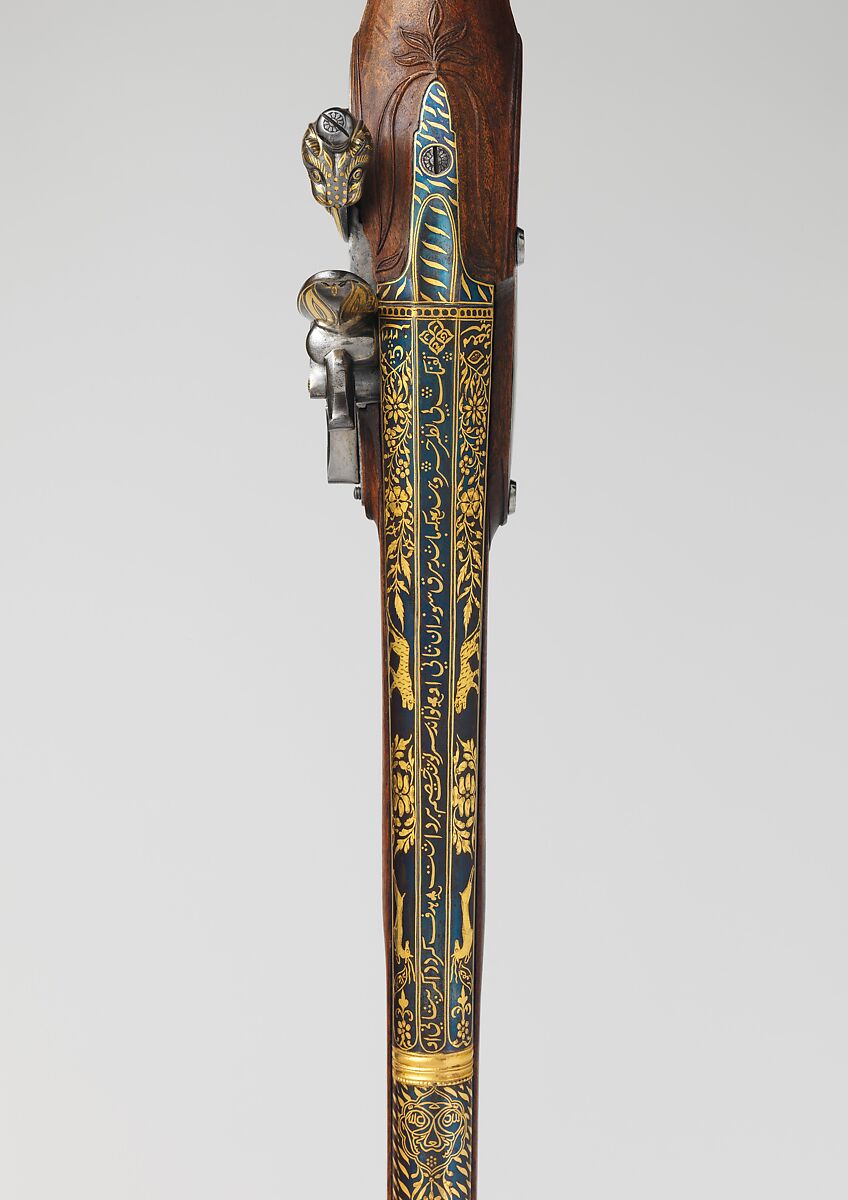 Flintlock Blunderbuss, Steel, wood, gold, silver, Indian, Seringapatam