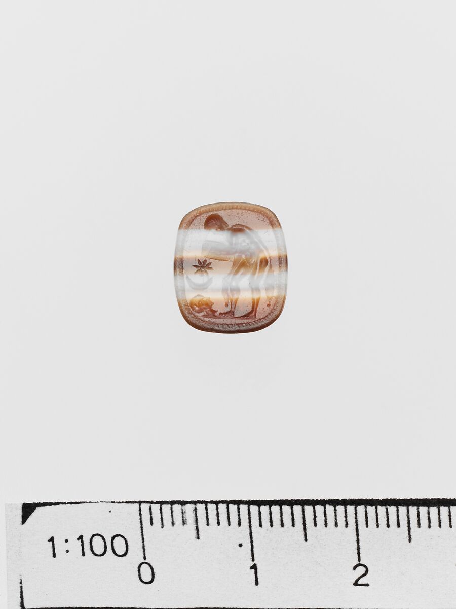 Banded agate ring stone, Agate, banded, Italic 