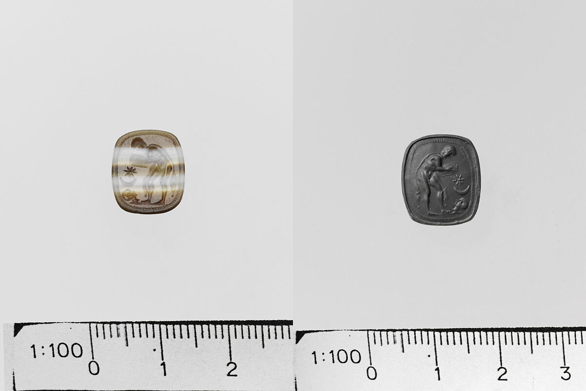 Banded agate ring stone, Agate, banded, Italic