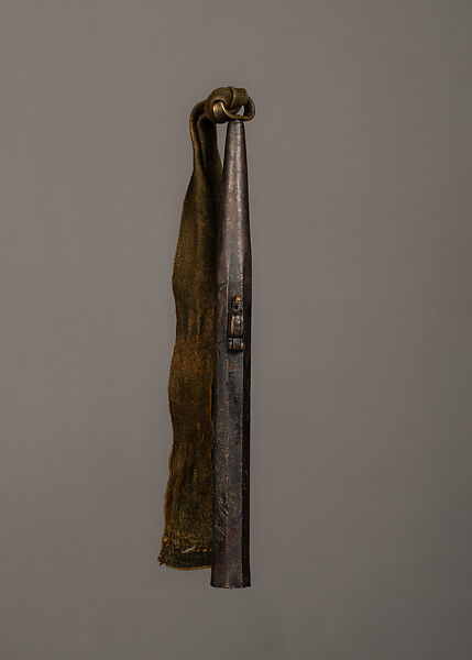 Hand Gun (Teppo Jitte), Steel, leather, copper alloy (?), Japanese