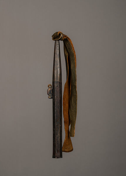 Hand Gun (Teppo Jitte), Steel, leather, copper alloy (?), Japanese