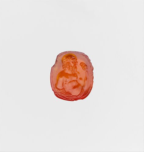 Carnelian engraved gem with a portrait of Sokrates