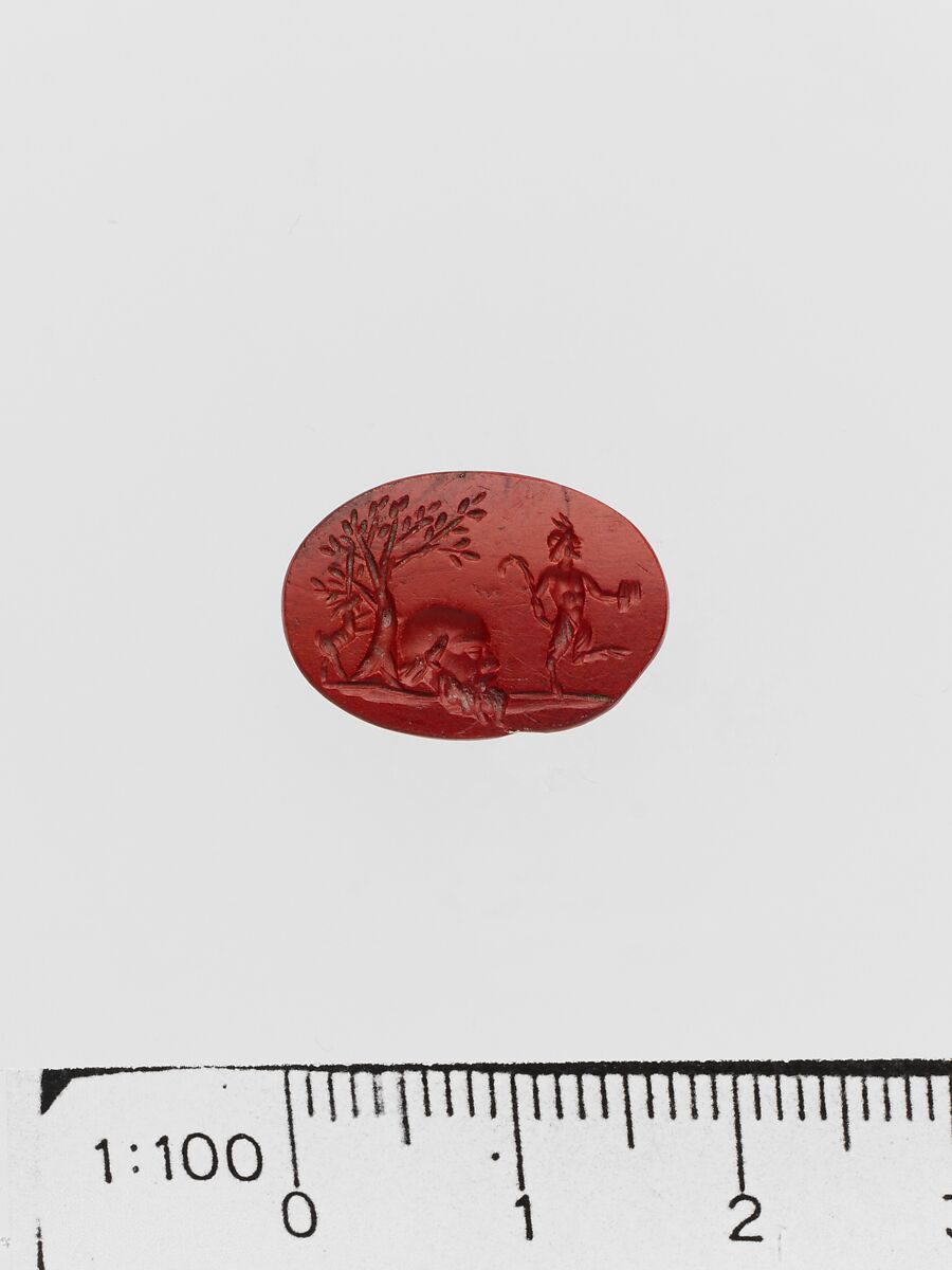 Red jasper ring stone, Jasper, red, Roman 