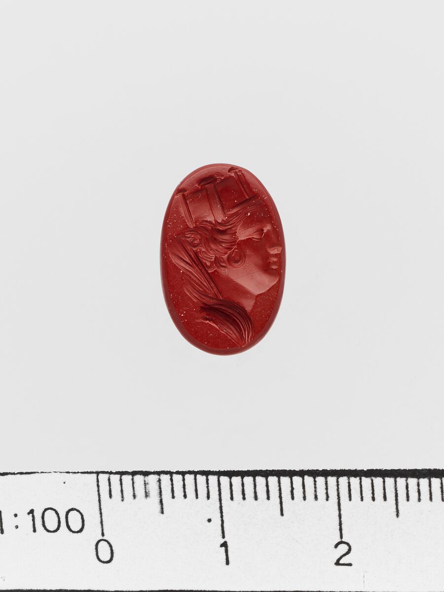 Red jasper ring stone, Jasper, red, Roman 