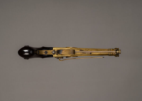 Percussion Pistol, Brass, wood, lacquer, Japanese