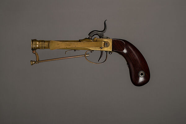 Percussion Pistol, Brass, wood, lacquer, Japanese