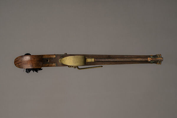 Percussion Pistol with Holster, Bronze, leather, Japanese