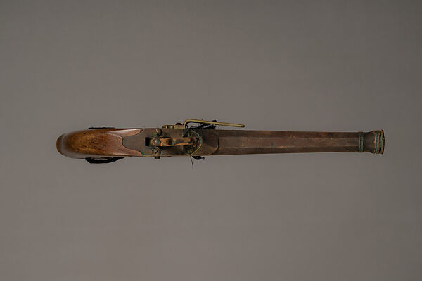 Percussion Pistol with Holster, Bronze, leather, Japanese