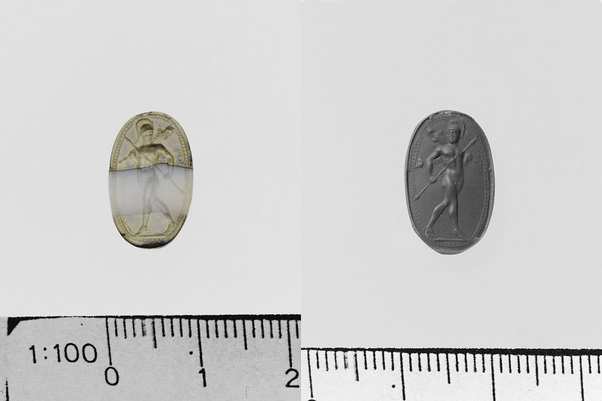 Banded agate ring stone, Agate, banded, Roman