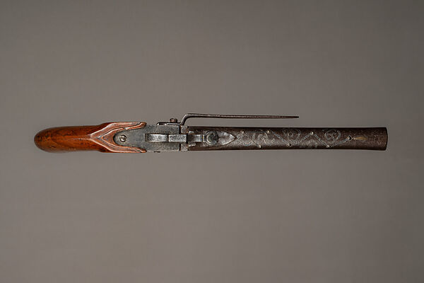 Percussion Pistol, Steel, wood, silver, Japanese