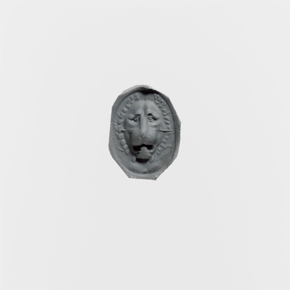 Garnet ring stone with the head of the dog Sirius, Garnet, Roman