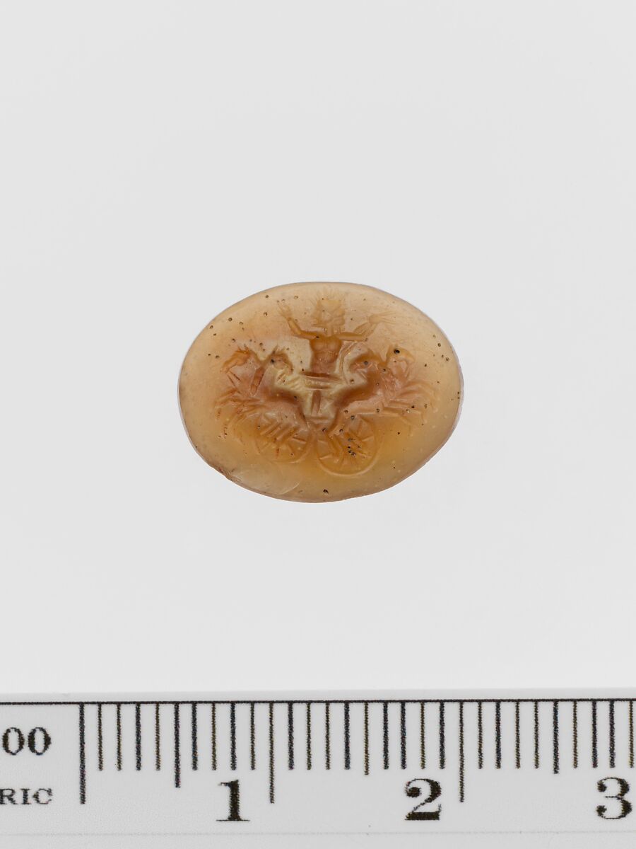 Yellow chalcedony ring stone, Chalcedony, yellow, Roman 