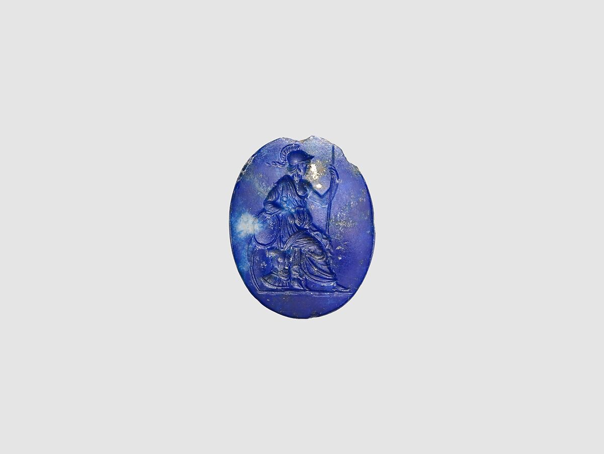 Lapis lazuli ring stone, Lapis lazuli, Post-Classical 