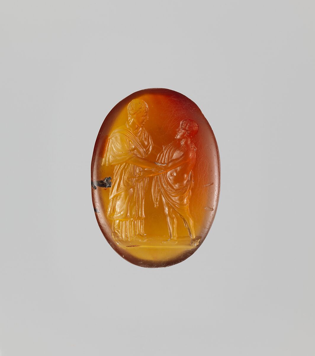 Carnelian ring stone, Sard, Post-Classical 