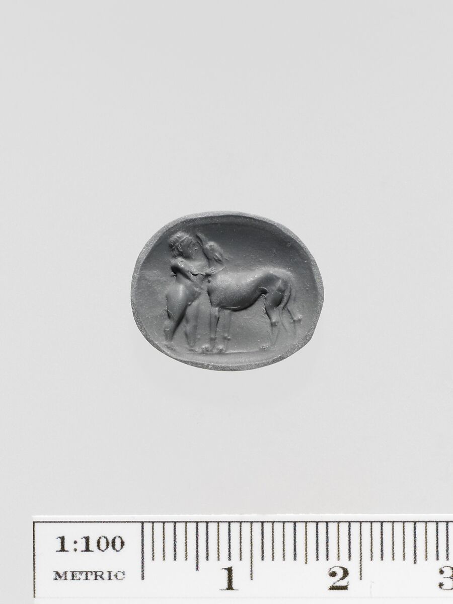 Carnelian scaraboid seal, Carnelian, Greek
