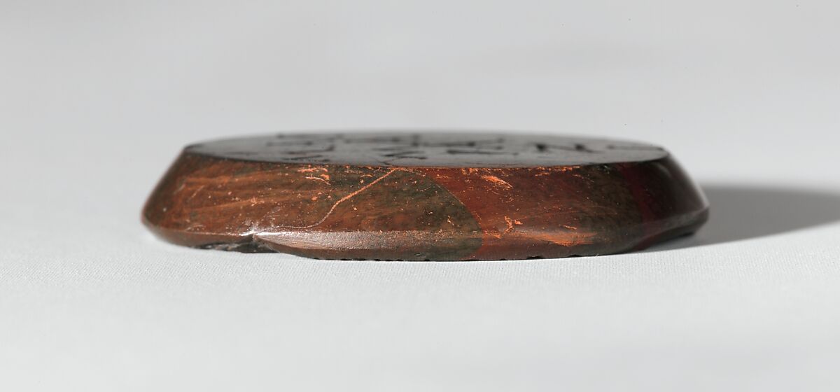 Jasper intaglio: Harpocrates riding a lion, Jasper, red and green, Roman