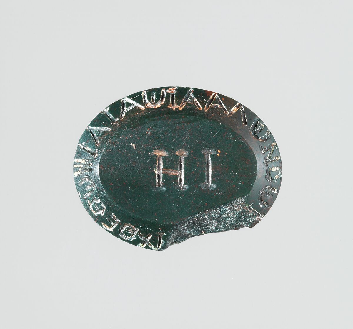 Jasper intaglio: Cock-headed anguipes, Jasper, Roman