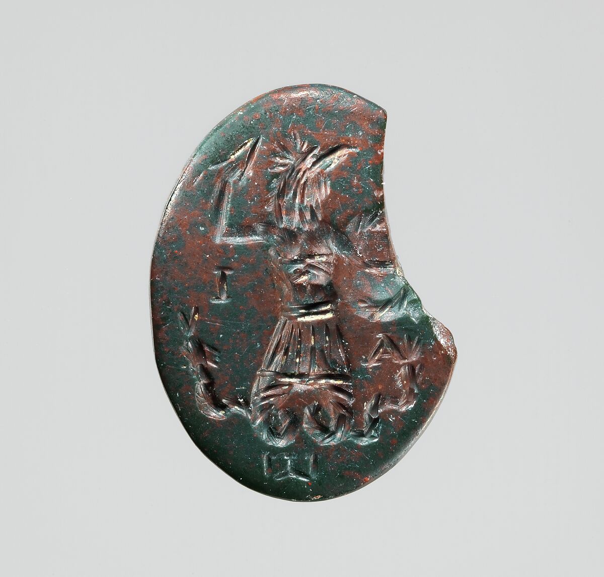 Jasper intaglio: Cock-headed anguipes, Jasper, Roman 